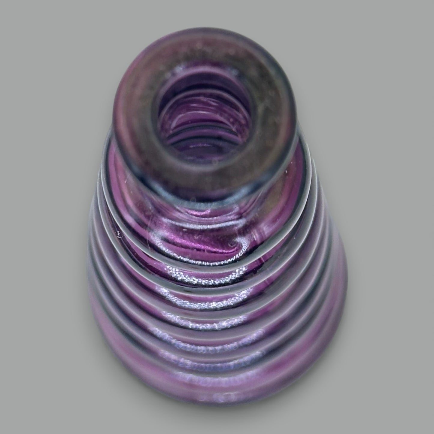 Amethyst Glass Genie Bottle Bud Vase: Mid-Century Modern Stacking Design 💜