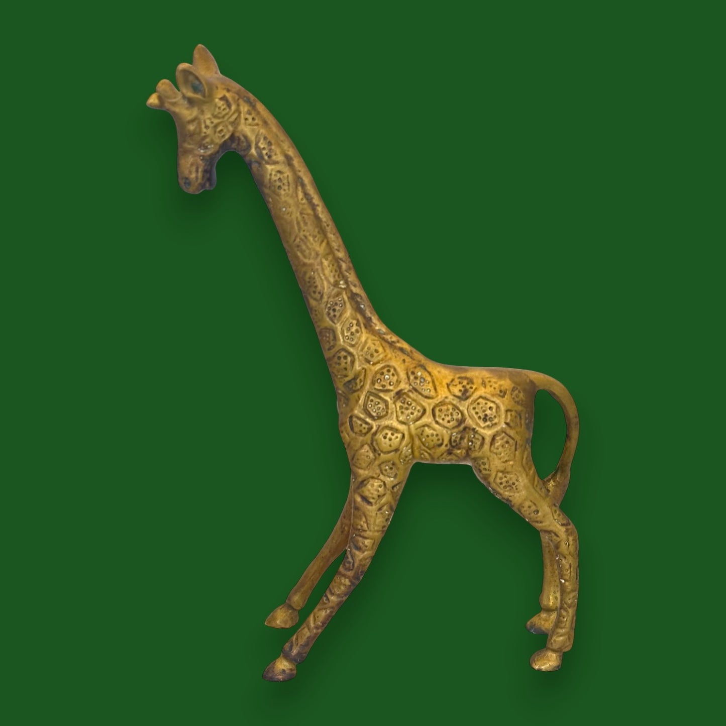Vintage Solid Brass Giraffe Figurines Pair Made In England Safari Home Decor