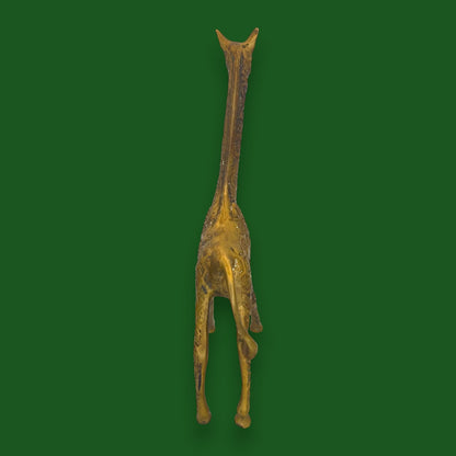 Vintage Solid Brass Giraffe Figurines Pair Made In England Safari Home Decor