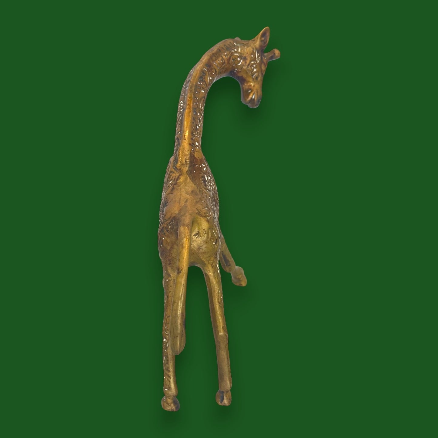 Vintage Solid Brass Giraffe Figurines Pair Made In England Safari Home Decor