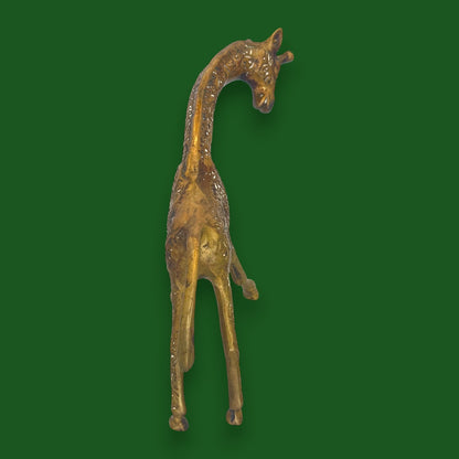 Vintage Solid Brass Giraffe Figurines Pair Made In England Safari Home Decor