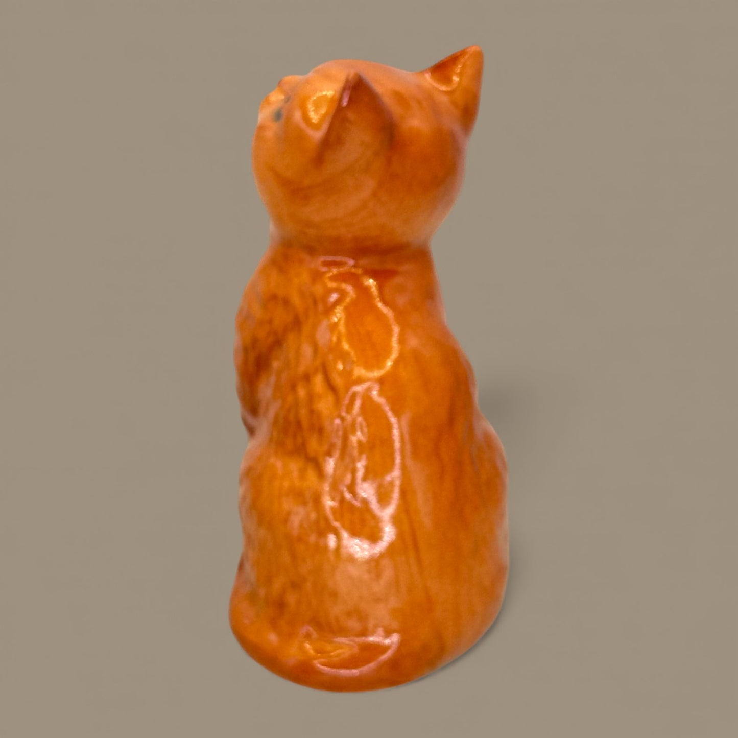 Beswick Ginger Cat Figurine Sitting Lucky Kitten Made in Englan