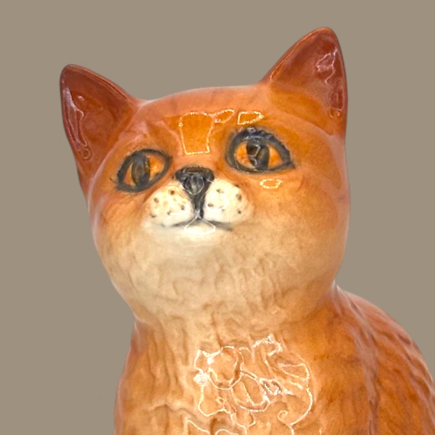 Beswick Ginger Cat Figurine Sitting Lucky Kitten Made in Englan