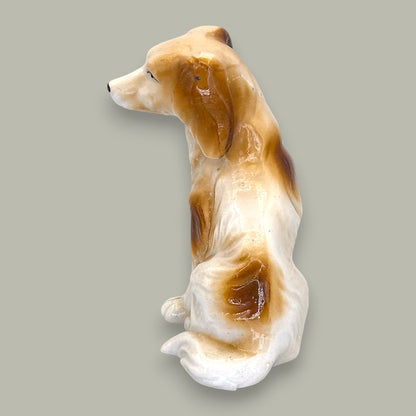 Vintage Ceramic Spaniel Figurine Tan White Made in Japan