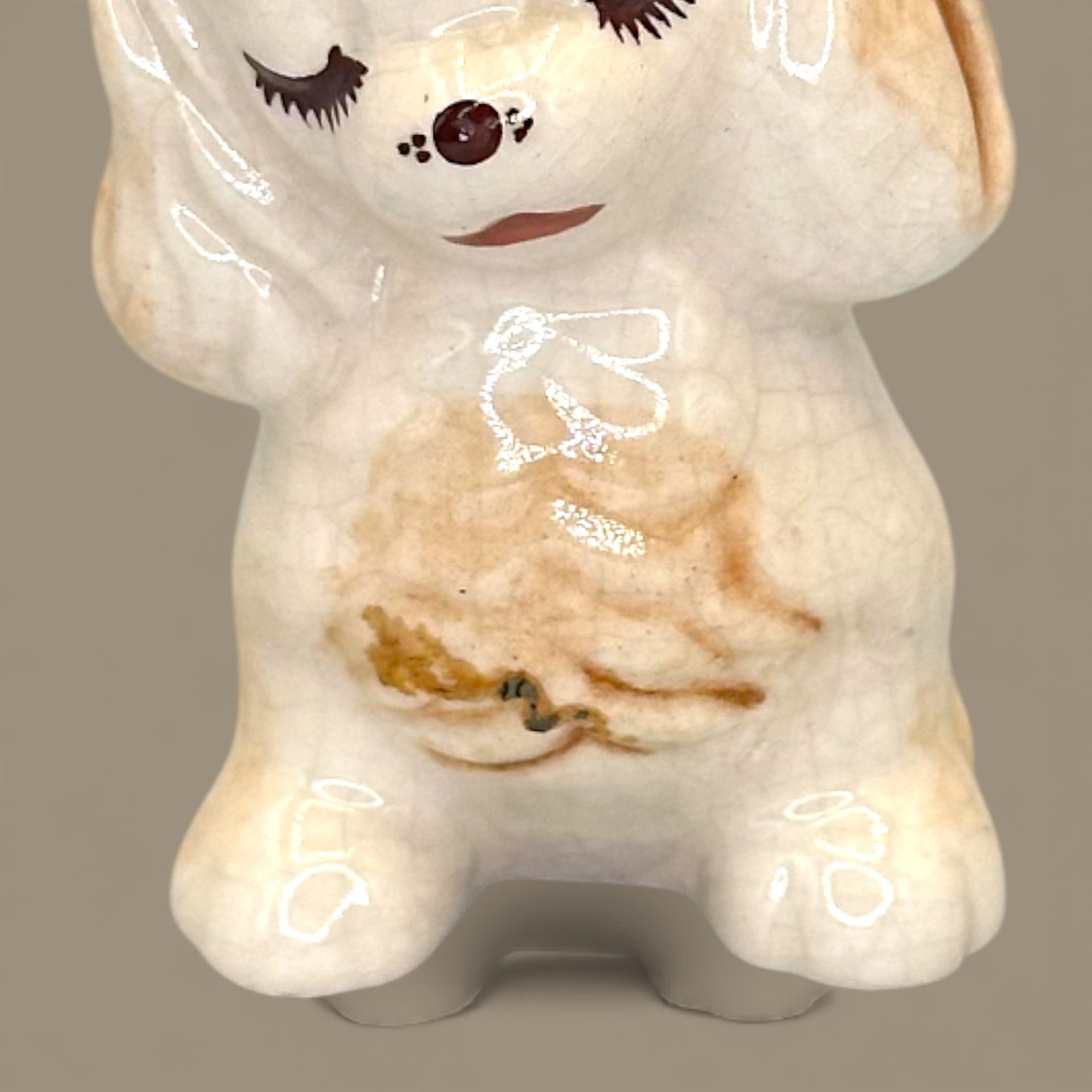 Delco USA Sleepy Eye Spaniel Figurine Ceramic Kitsch Puppy