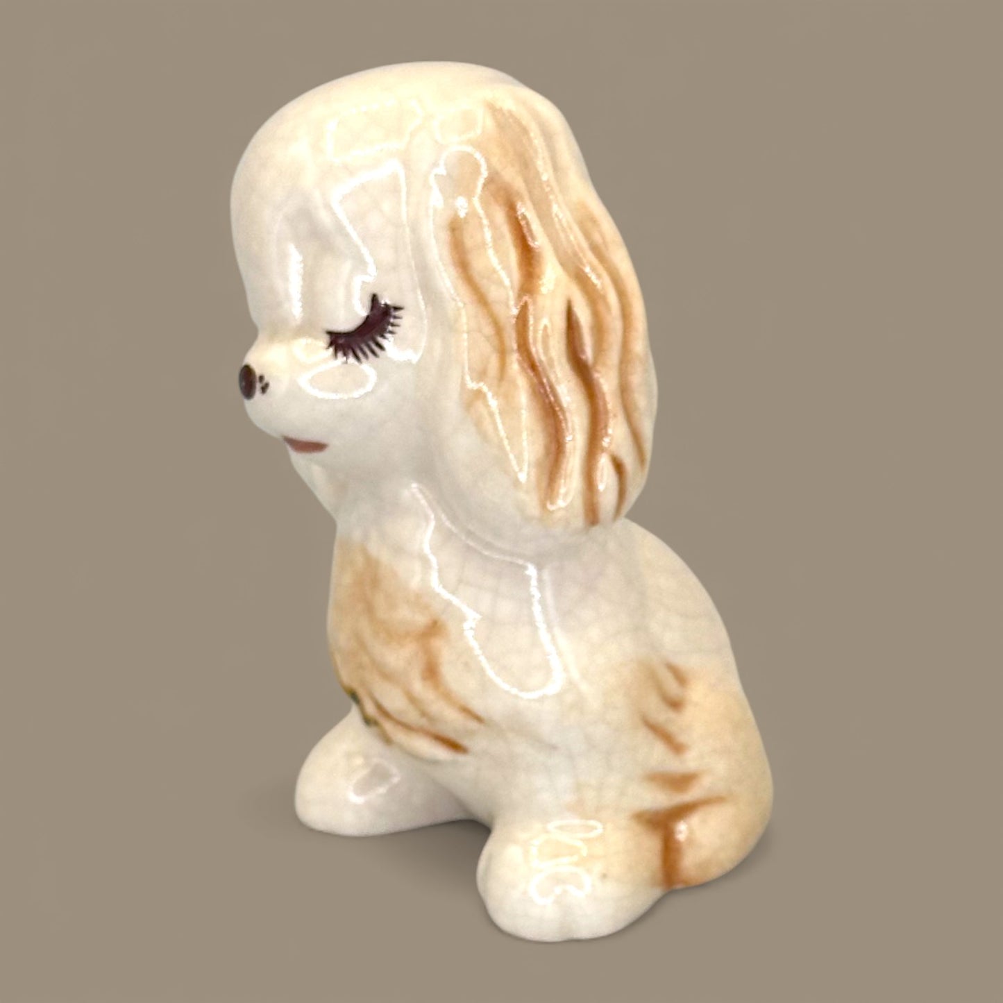 Delco USA Sleepy Eye Spaniel Figurine Ceramic Kitsch Puppy