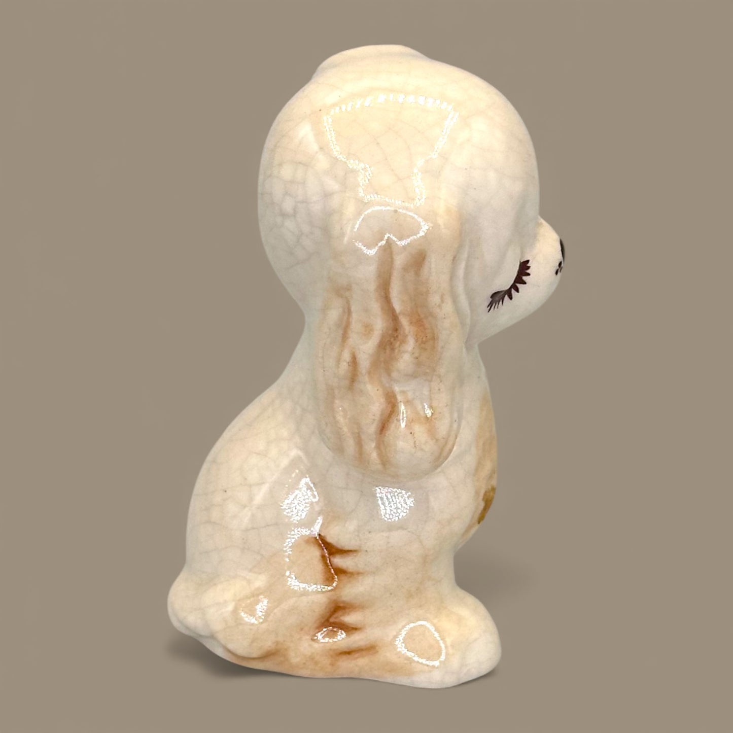 Delco USA Sleepy Eye Spaniel Figurine Ceramic Kitsch Puppy