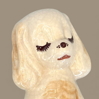Delco USA Sleepy Eye Spaniel Figurine Ceramic Kitsch Puppy