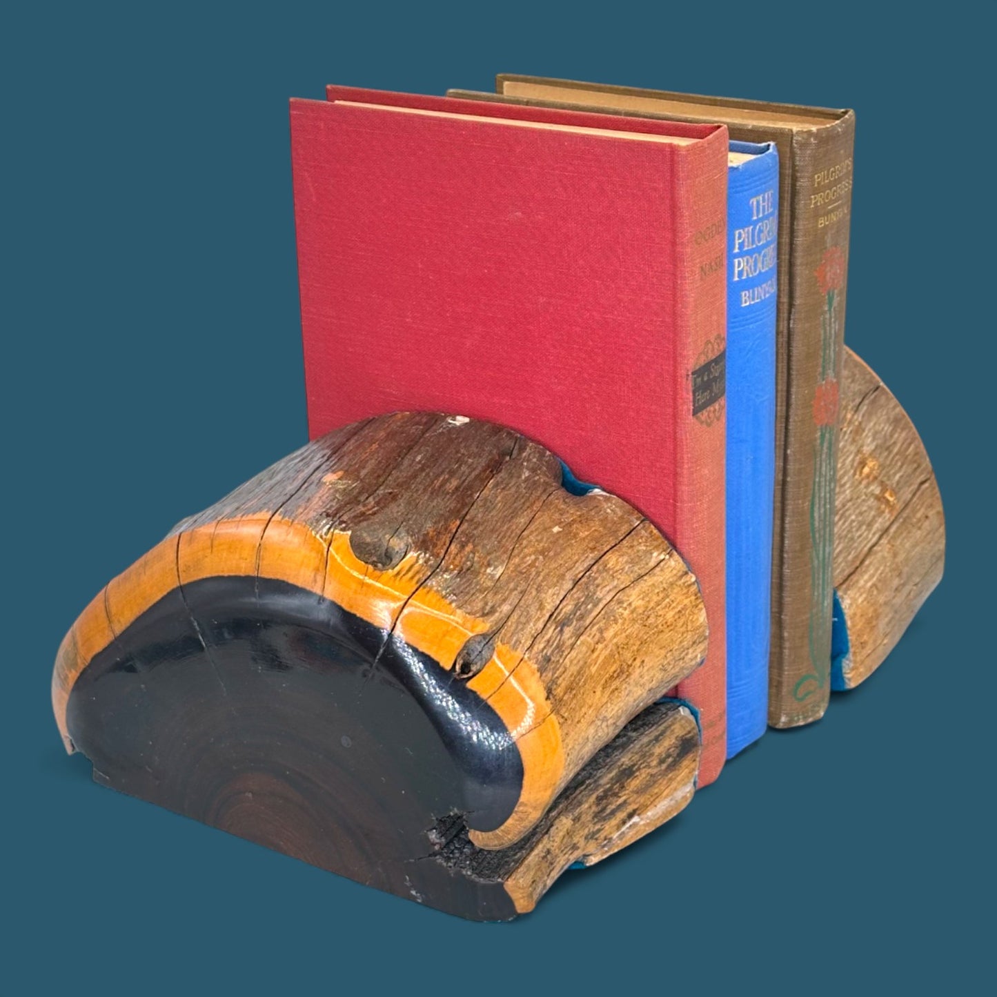 Vintage Australian Mulga Wood Book Ends - Mid Century Pair - Unique