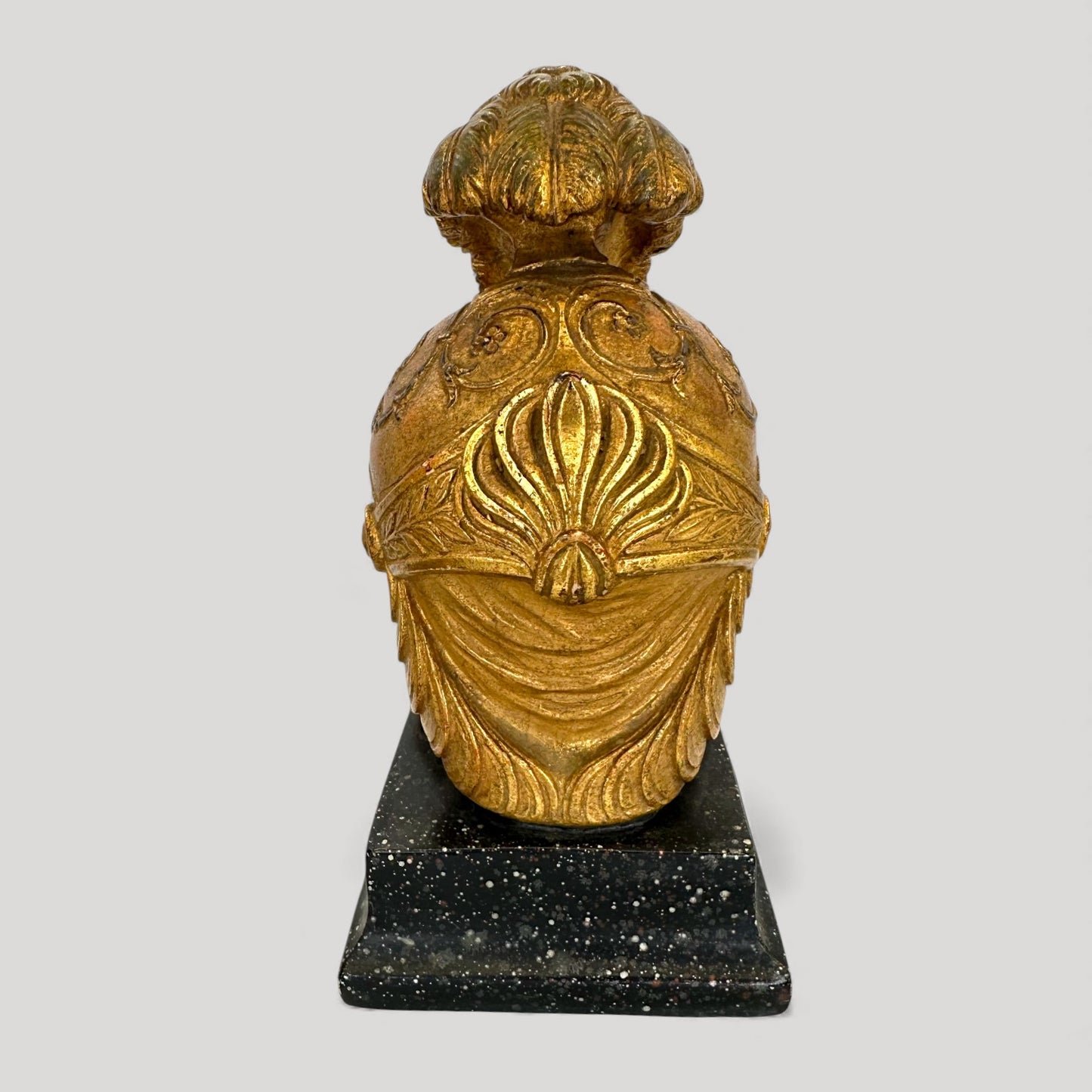 Vintage Neoclassical Borghese Gilt Roman Helmet Bookends Pair