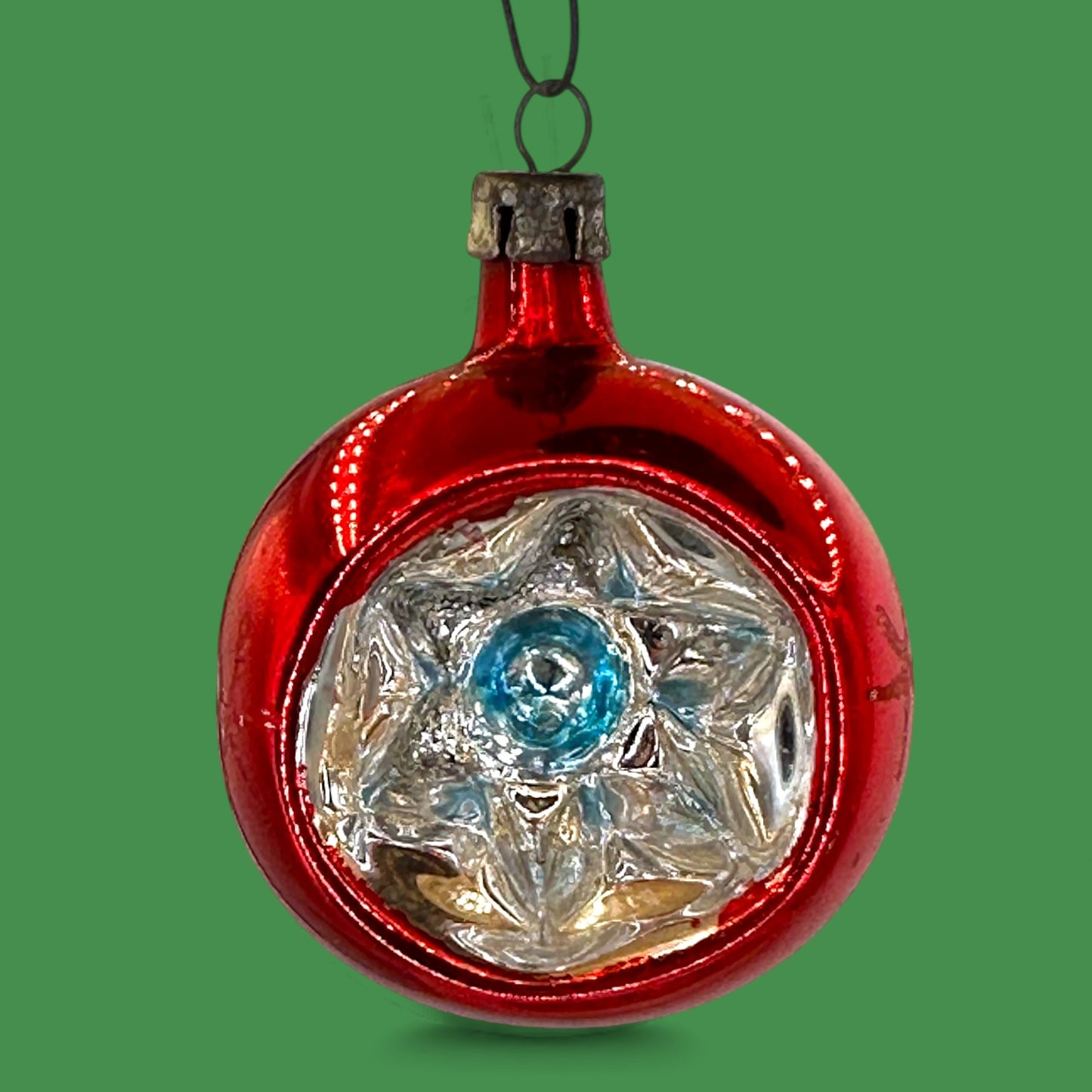 Vintage Shiny Brite Ornaments, 12-piece Set, Retro Christmas Decor - Indents - Mercury Glass