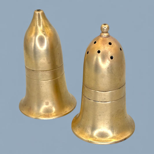 Vintage Brass Bullet Salt and Pepper Shakers