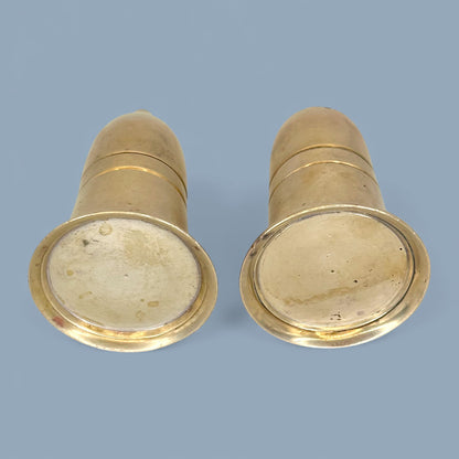 Vintage Brass Bullet Salt and Pepper Shakers