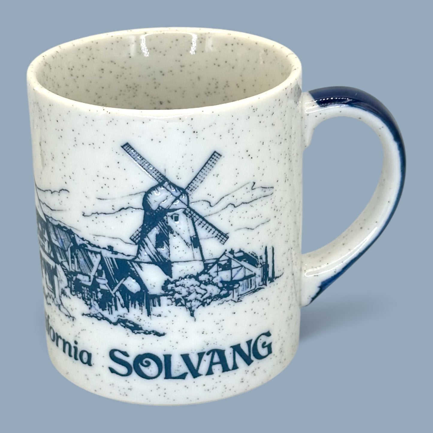 Vintage Solvang California Blue and White Tourist Replacement Mug