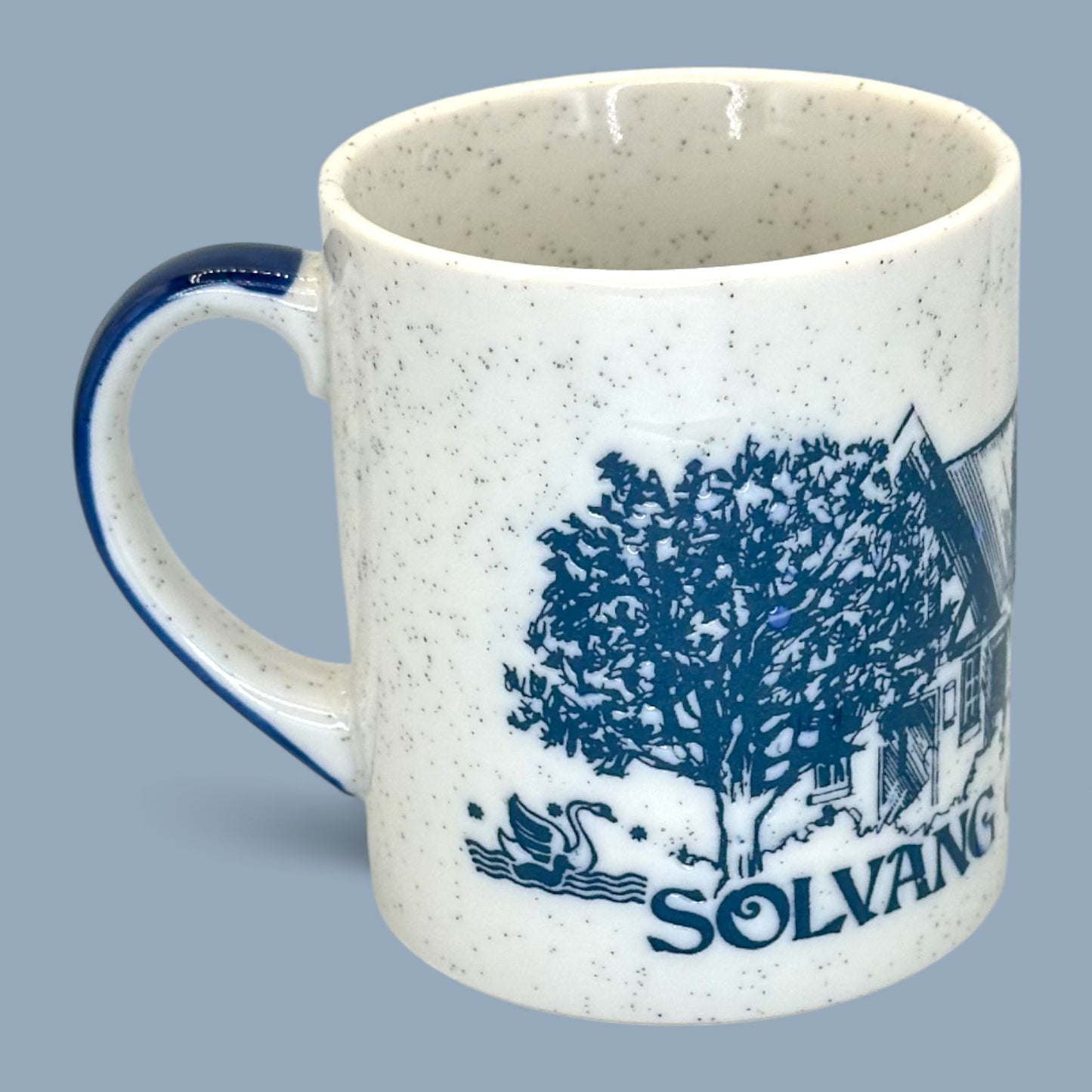 Vintage Solvang California Blue and White Tourist Replacement Mug