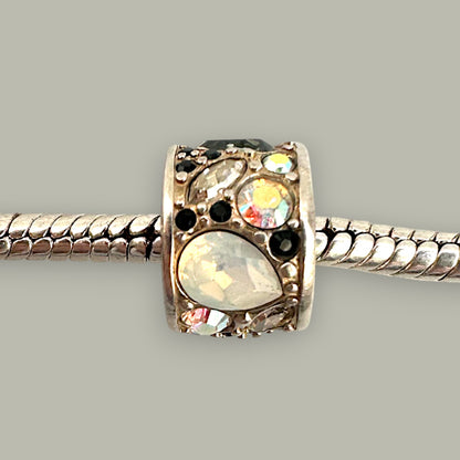 Vintage Sterling Silver Charm Bracelet with Designer Beads - Trail Beads