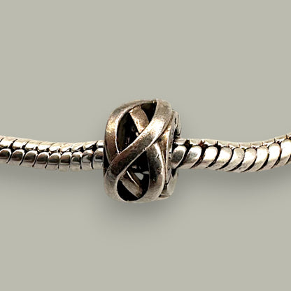 Vintage Sterling Silver Charm Bracelet with Designer Beads - Trail Beads