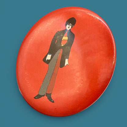 Vintage Paul McCartney Yellow Submarine Beatles Pinback 1968 Original