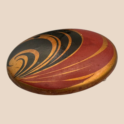 Vintage Soviet Geometric Enamel Pinback Badge (USSR, 1960s)