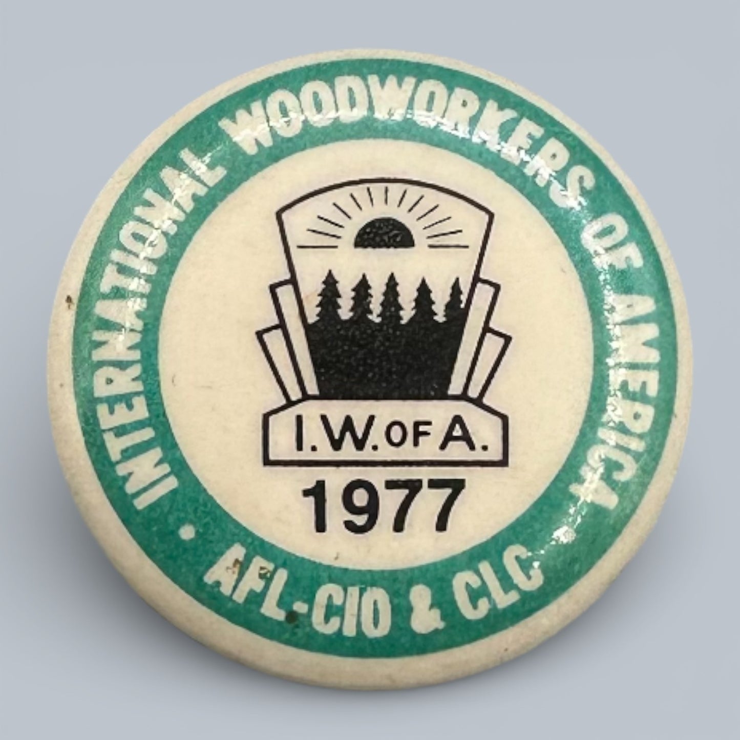 Vintage IWA of A Labour Union Pinback Buttons Collection 1975 - 1986