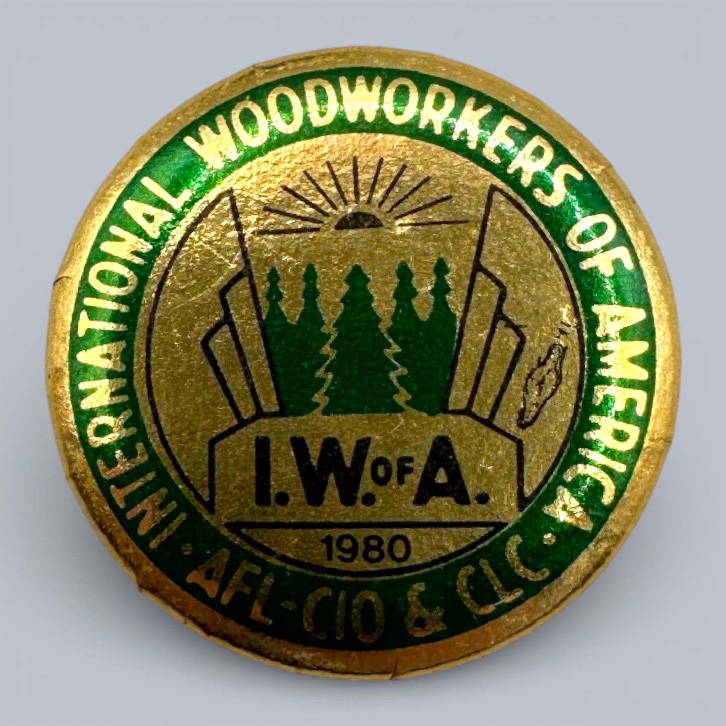 Vintage IWA of A Labour Union Pinback Buttons Collection 1975 - 1986