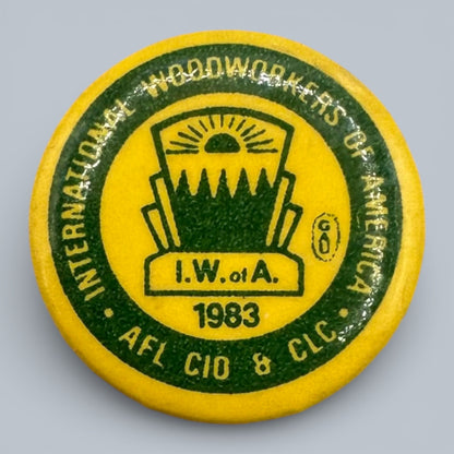 Vintage IWA of A Labour Union Pinback Buttons Collection 1975 - 1986
