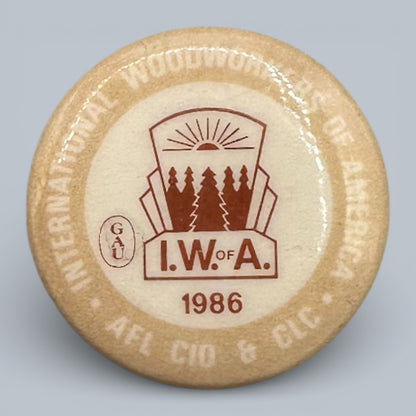 Vintage IWA of A Labour Union Pinback Buttons Collection 1975 - 1986