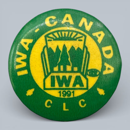 Vintage IWA Canada Labour Union Pinbacks (1988–1991)