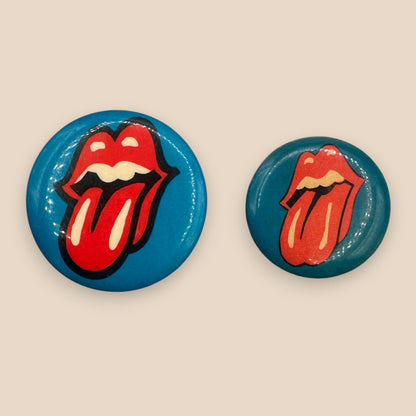 1980s Rolling Stones Tongue Logo Vintage Pinback Set
