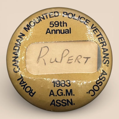 Royal Canadian Mounted Police Veterans Association 1983 AGM Vintage Pinback