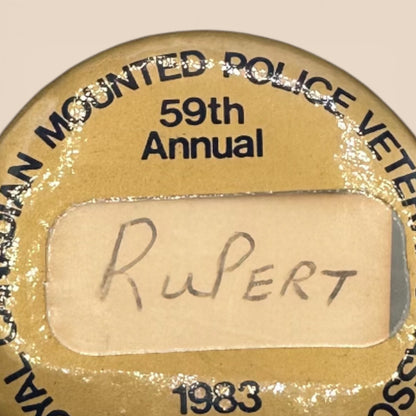 Royal Canadian Mounted Police Veterans Association 1983 AGM Vintage Pinback