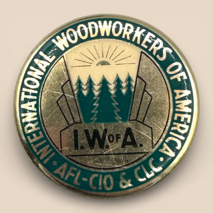 Vintage IWA Canada Labour Union Pinback Button
