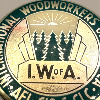 Vintage IWA Canada Labour Union Pinback Button