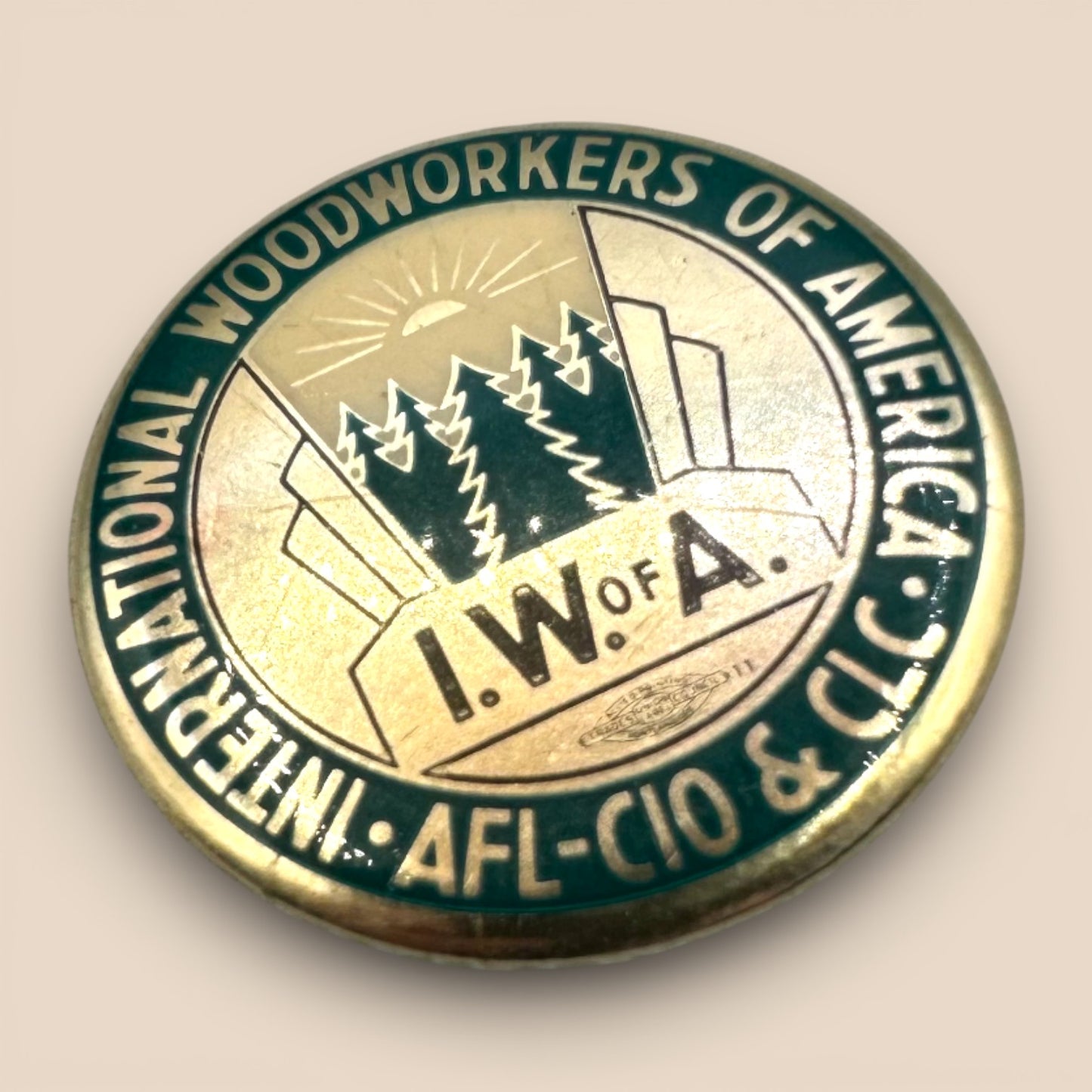 Vintage IWA Canada Labour Union Pinback Button