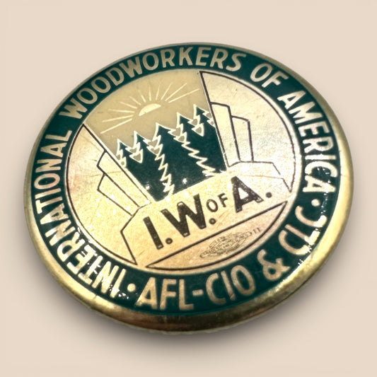 Vintage IWA Canada Labour Union Pinback Button