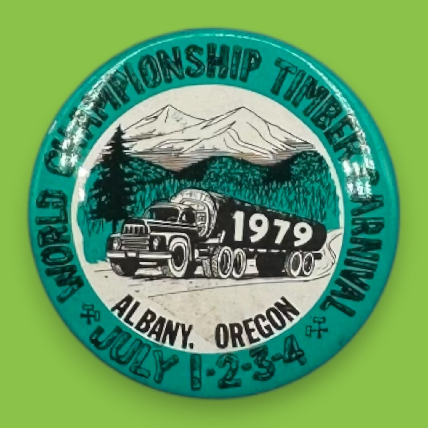 Vintage IWA Canada Logger & Safety Committee Pinback Buttons Set