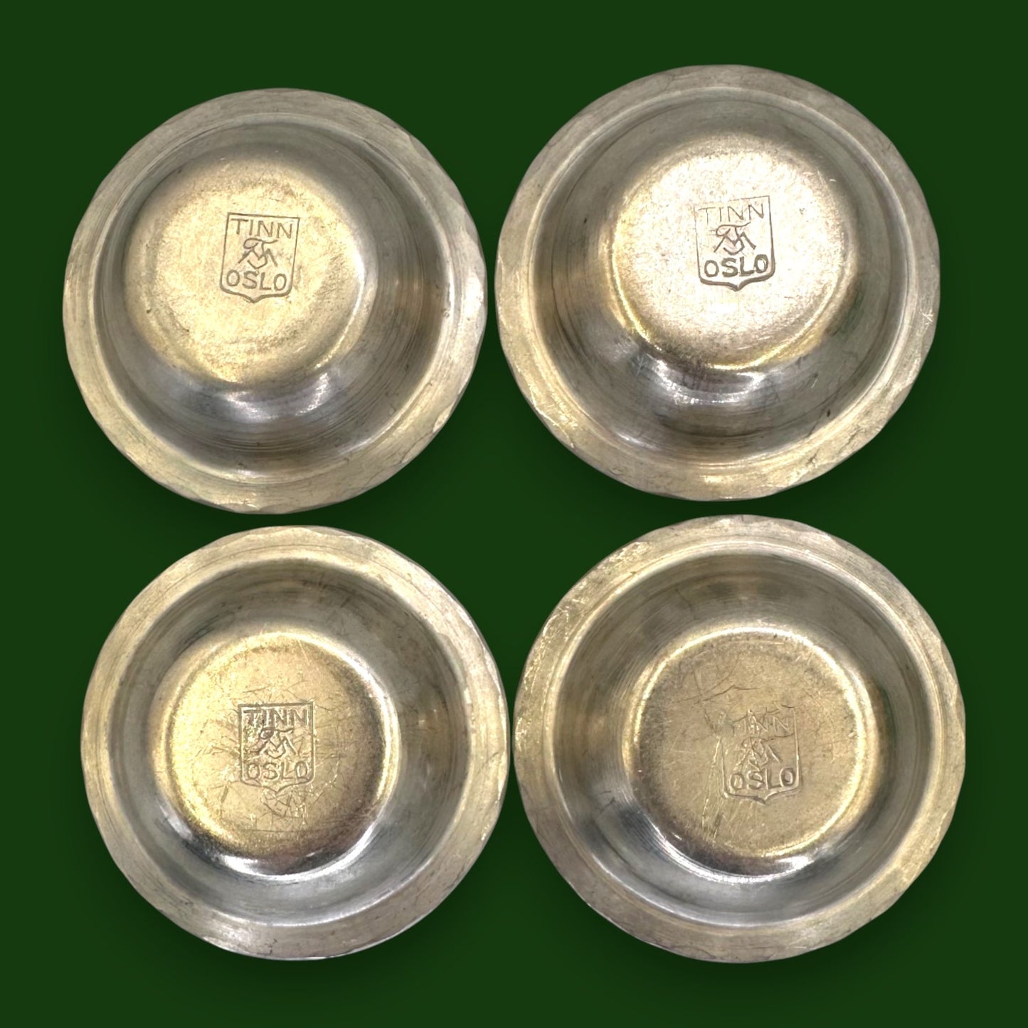 Pewter Votive Candle Holders by Tinn Oslo Set of 4