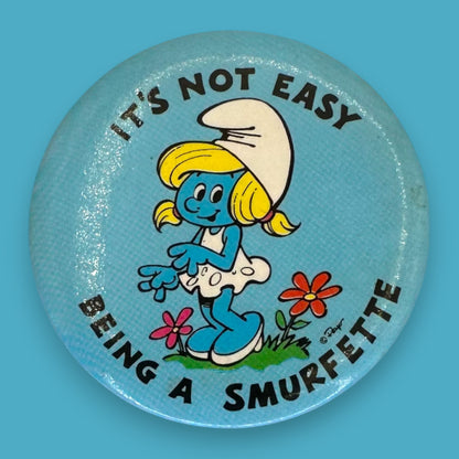 Vintage Smurf Cartoon Pinback Button Set of 8 - Vintage 1980