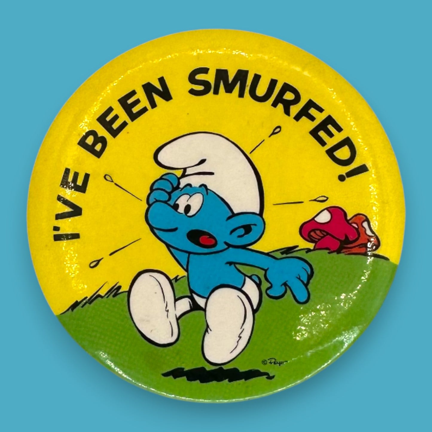 Vintage Smurf Cartoon Pinback Button Set of 8 - Vintage 1980