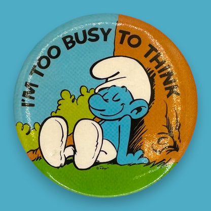 Vintage Smurf Cartoon Pinback Button Set of 8 - Vintage 1980