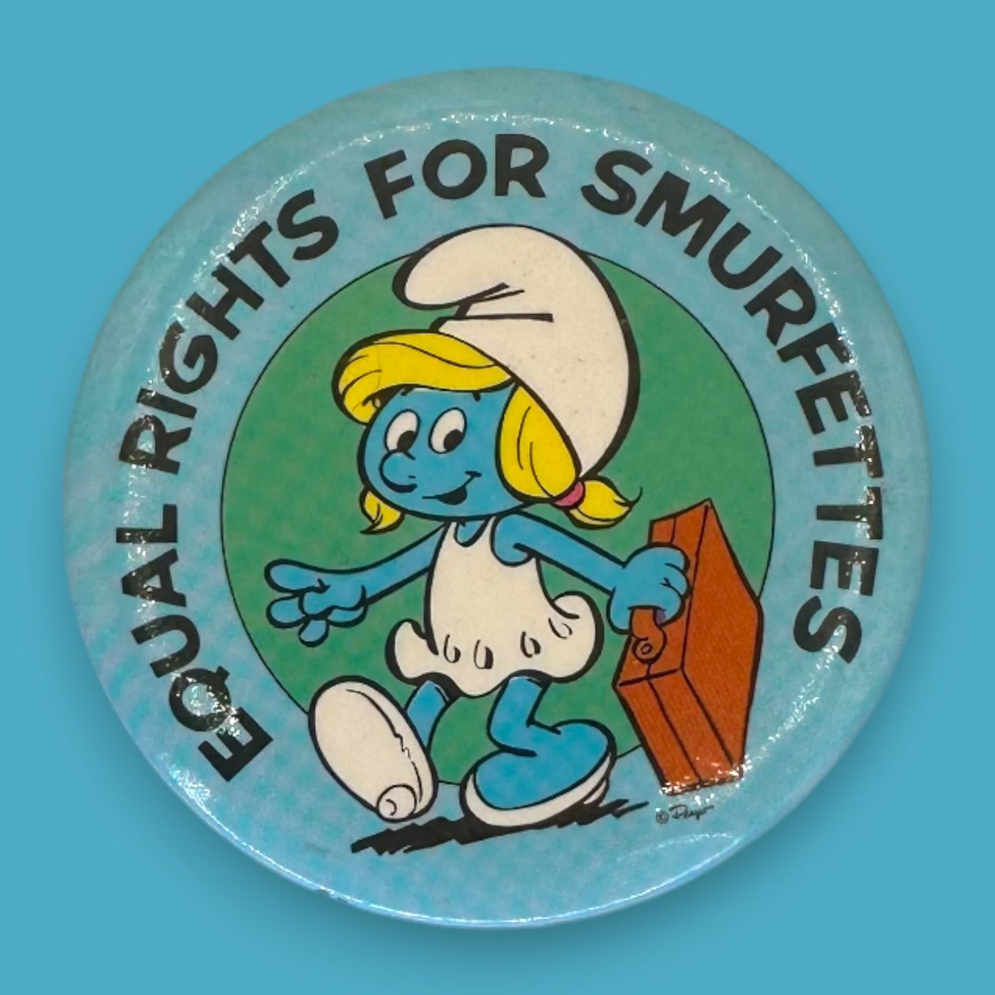 Vintage Smurf Cartoon Pinback Button Set of 8 - Vintage 1980