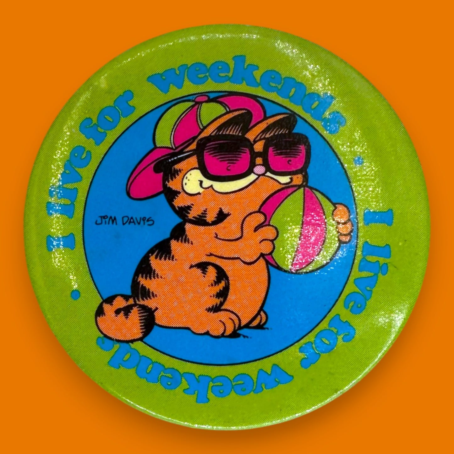 Vintage Garfield Cartoon Pinback Button Set of 9