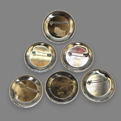 Vintage Kirk Alexander Cartoon Character Pinback Set of 6 - 1970's