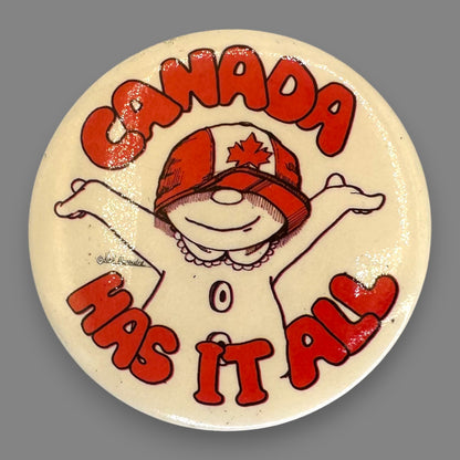 Vintage Kirk Alexander Cartoon Character Pinback Set of 6 - 1970's