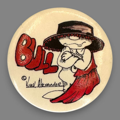 Vintage Kirk Alexander Cartoon Character Pinback Set of 6 - 1970's