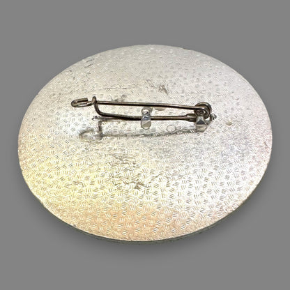 Vintage No Neutron Bomb Anti-War Aluminum Pinback Badge 1960's Anti-War