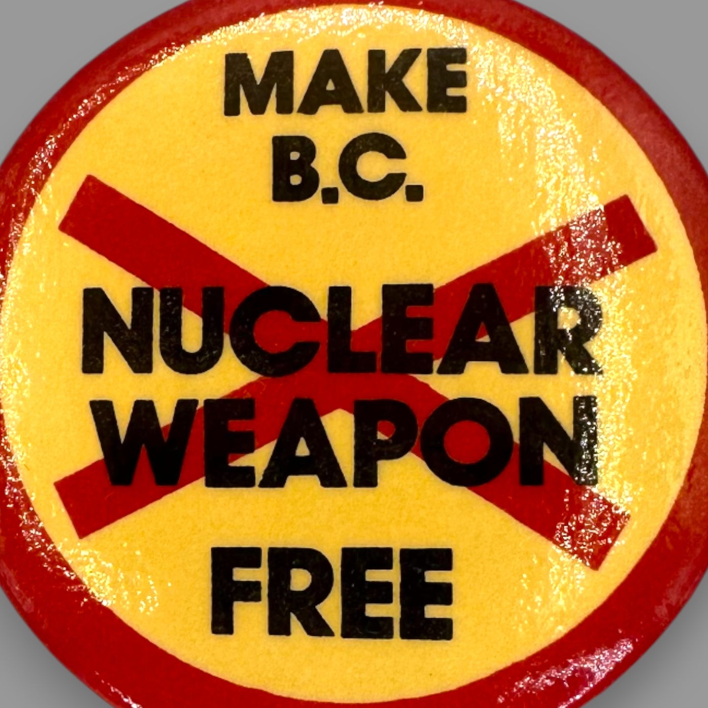 Make BC Nuclear Weapon Free Vintage Protest Pin