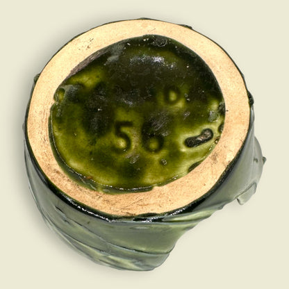 Unique Mid-Century Modern Green Vase Mug with Integrated Handle