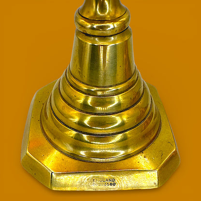 Antique Brass Candlesticks Pair Victorian 1893 Diamond Prince 12" England Rd 223580