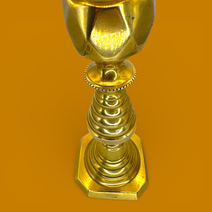 Antique Brass Candlesticks Pair Victorian 1893 Diamond Prince 12" England Rd 223580